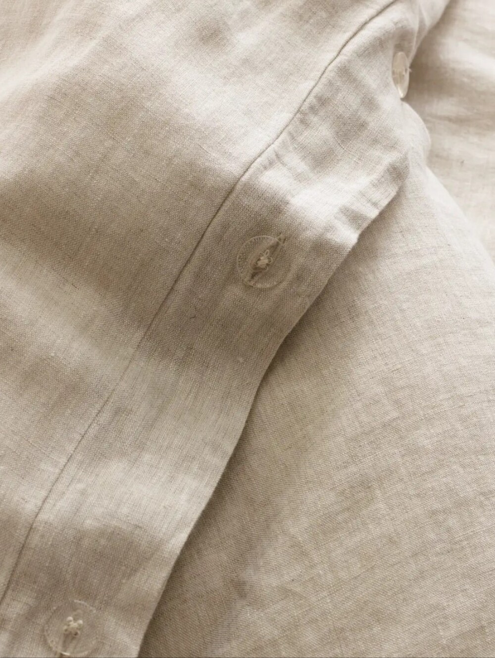 Quince 100% European Linen Duvet Cover Full/Queen Natural Chambray EUC - Picture 4 of 9